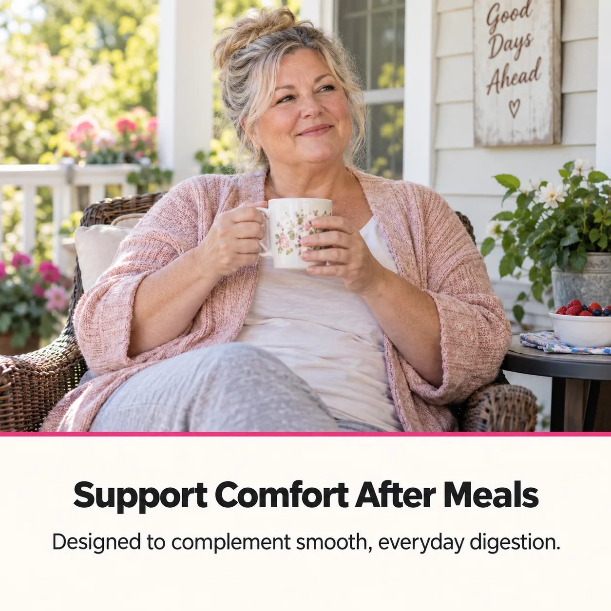 Support comfort after meals